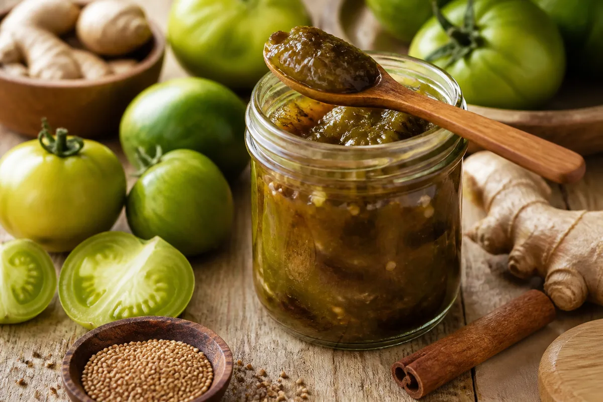 Chutney de tomates vertes : recette, épices et conservation