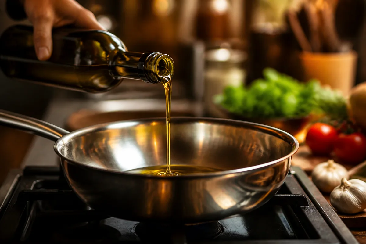 Cuisson à l'huile d'olive : point de fumée, usages, choix